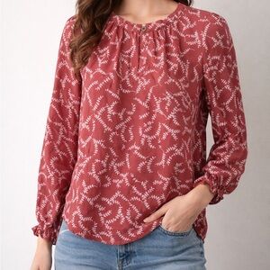Women's Floral Print Top - Red
